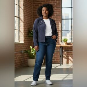 Bagatelle Midnight Blue Military Style Short Jacket Size Medium